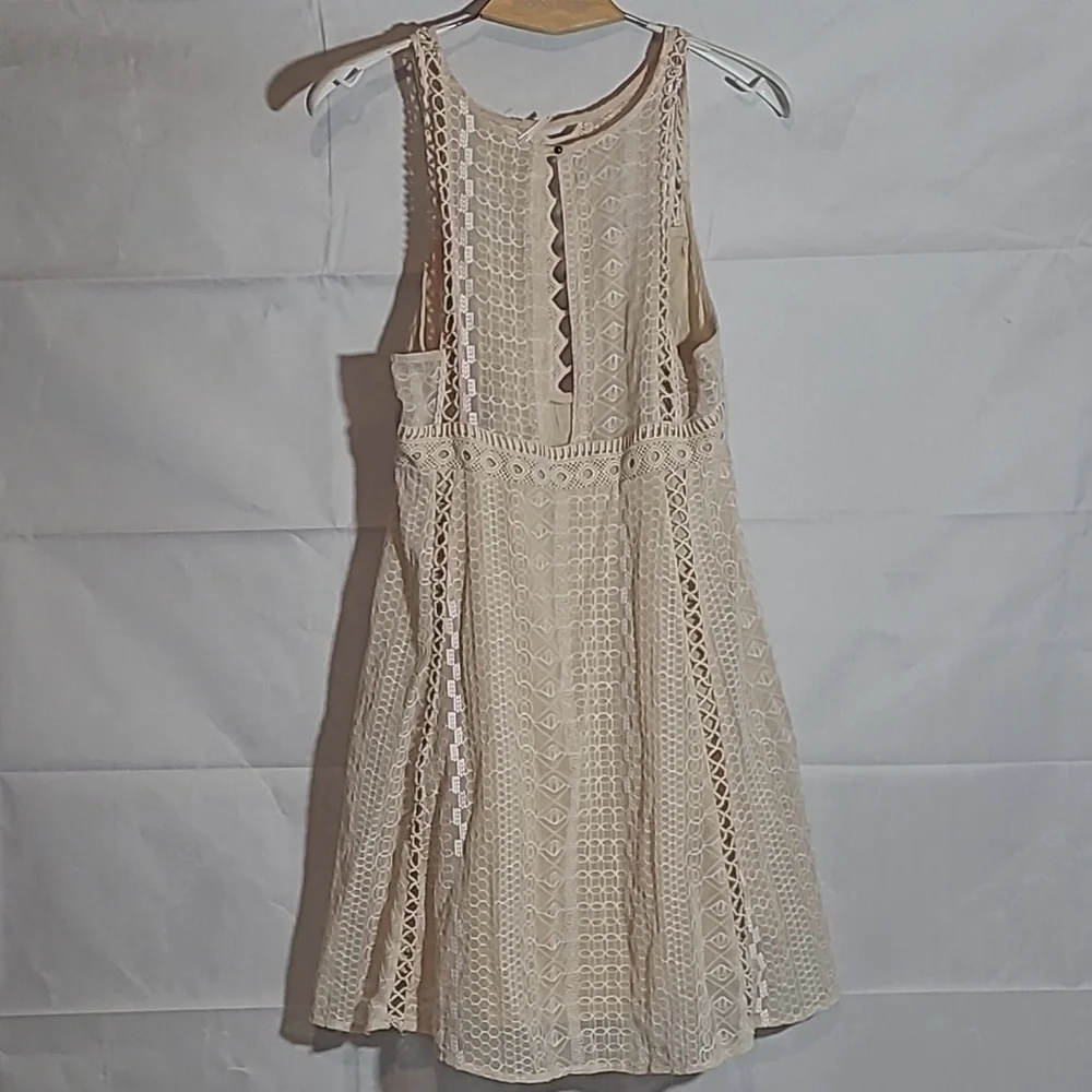 Free People Ivory Crochet Mini Dress - Picture 2 of 12
